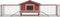 vidaXL - Konijnenhok - 310x70x87 - cm - massief - grenen- - en - vurenhout - rood