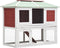 vidaXL - Konijnenhok - twee - verdiepingen - hout - rood