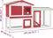 vidaXL - Konijnenhok - voor - buiten - groot - 145x45x84 - cm - hout - rood - en - wit