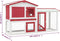 vidaXL - Konijnenhok - voor - buiten - groot - 145x45x84 - cm - hout - rood - en - wit