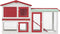vidaXL - Konijnenhok - voor - buiten - groot - 145x45x84 - cm - hout - rood - en - wit
