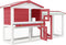 vidaXL - Konijnenhok - voor - buiten - groot - 145x45x84 - cm - hout - rood - en - wit