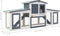 vidaXL - Konijnenhok - voor - buiten - groot - 204x45x85 - cm - hout - grijs - en - wit