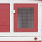 vidaXL - Konijnenhok - voor - buiten - groot - 204x45x85 - cm - hout - rood - en - wit
