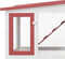 vidaXL - Konijnenhok - voor - buiten - groot - 204x45x85 - cm - hout - rood - en - wit