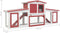vidaXL - Konijnenhok - voor - buiten - groot - 204x45x85 - cm - hout - rood - en - wit