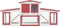vidaXL - Konijnenhok - voor - buiten - groot - 204x45x85 - cm - hout - rood - en - wit