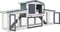 vidaXL - Konijnenhok - voor - buiten - groot - 204x45x85 - cm - hout - grijs - en - wit