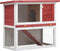 vidaXL - Konijnenhok - voor - buiten - met - 1 - deur - hout - rood