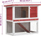 vidaXL - Konijnenhok - voor - buiten - met - 1 - deur - hout - rood