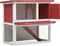 vidaXL - Konijnenhok - voor - buiten - met - 1 - deur - hout - rood