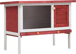 vidaXL - Konijnenhok - voor - buiten - met - 1 - verdieping - hout - rood