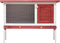 vidaXL - Konijnenhok - voor - buiten - met - 1 - verdieping - hout - rood