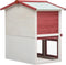 vidaXL - Konijnenhok - voor - buiten - met - 3 - deuren - hout - rood