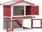 vidaXL - Konijnenhok - voor - buiten - met - 3 - deuren - hout - rood