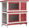 vidaXL - Konijnenhok - voor - buiten - met - 4 - deuren - hout - rood