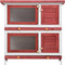 vidaXL - Konijnenhok - voor - buiten - met - 4 - deuren - hout - rood