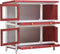 vidaXL - Konijnenhok - voor - buiten - met - 4 - deuren - hout - rood