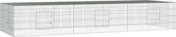 vidaXL - Konijnenkooi - met - 3 - panelen - 325x109x54 - cm - gegalvaniseerd - ijzer