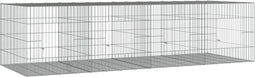 vidaXL - Konijnenkooi - met - 4 - panelen - 217x79x54 - cm - gegalvaniseerd - ijzer