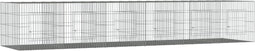 vidaXL - Konijnenkooi - met - 6 - panelen - 327x79x54 - cm - gegalvaniseerd - ijzer