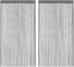 vidaXL - Koordgordijnen - 2 - st - 100x250 - cm - antracietkleurig