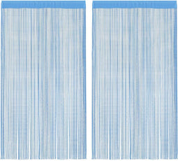 vidaXL - Koordgordijnen - 2 - st - 100x250 - cm - lichtblauw