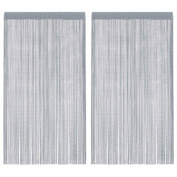vidaXL - Koordgordijnen - 2 - st - 100x250 - cm - lichtgrijs