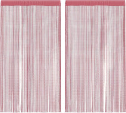 vidaXL - Koordgordijnen - 2 - st - 100x250 - cm - roze