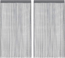 vidaXL - Koordgordijnen - 2 - st - 140x250 - cm - antracietkleurig