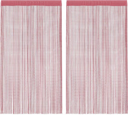 vidaXL - Koordgordijnen - 2 - st - 140x250 - cm - roze