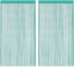 vidaXL - Koordgordijnen - 2 - st - turkoois - 140x250 - cm