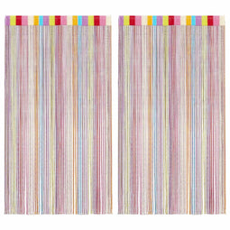 vidaXL - Koordgordijnen - 2 - st - Veelkleurig - 100x250 - cm