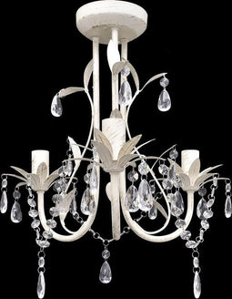 vidaXL - Kristallen - kroonluchter - met - wit - elegant - design - (3 - lampen)