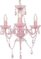 vidaXL Kroonluchter met kralen rond 3xE14 roze
