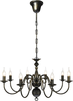 vidaXL - Kroonluchter - zwart - metaal - 8 - x - E14 - lampen