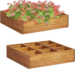 vidaXL - Kruidenplantenbak - verhoogd - 60x60x15 - cm - massief - acaciahout