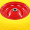 vidaXL - Kruiwagenwiel - met - as - 4,00-8 - 390 - mm - massief - PU