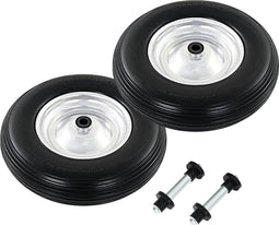 vidaXL - Kruiwagenwielen - met - assen - 4,00-8 - 390 - mm - massief - PU - 2 - st