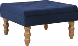 vidaXL - Kruk - 60x60x36 - cm - fluweel - marineblauw