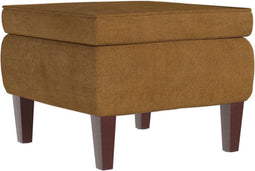 vidaXL - Kruk - met - houten - poten - fluweel - bruin