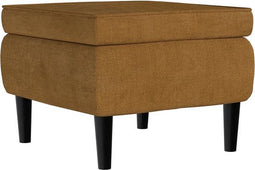 vidaXL - Kruk - met - houten - poten - fluweel - bruin