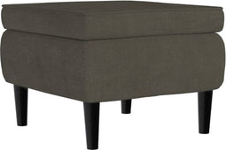 vidaXL - Kruk - met - houten - poten - fluweel - donkergrijs