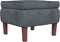 vidaXL - Kruk - met - houten - poten - fluweel - donkergrijs