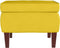 vidaXL - Kruk - met - houten - poten - fluweel - geel