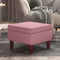 vidaXL - Kruk - met - houten - poten - fluweel - roze