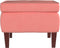 vidaXL - Kruk - met - houten - poten - fluweel - roze