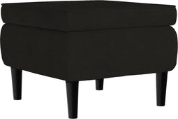 vidaXL - Kruk - met - houten - poten - fluweel - zwart