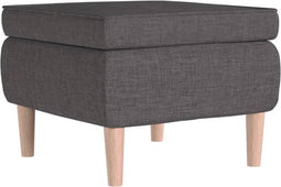 vidaXL - Kruk - met - houten - poten - stof - donkergrijs