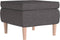 vidaXL - Kruk - met - houten - poten - stof - donkergrijs